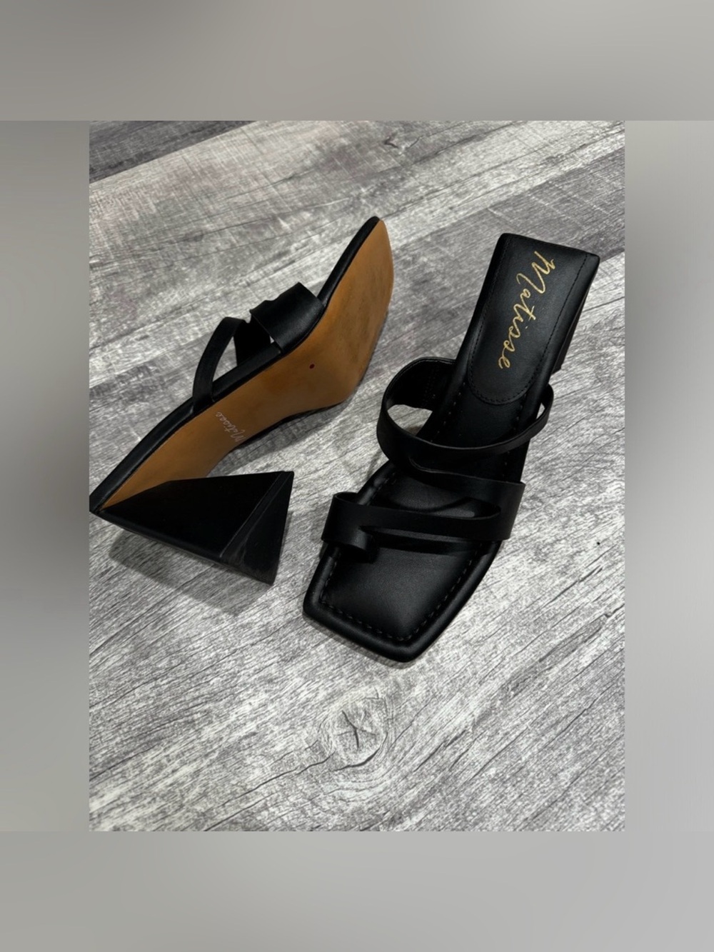 Matisse Black Oslo Sandal Strappy Block Heeled Open Toe Slip On Heels - Picture 7 of 10